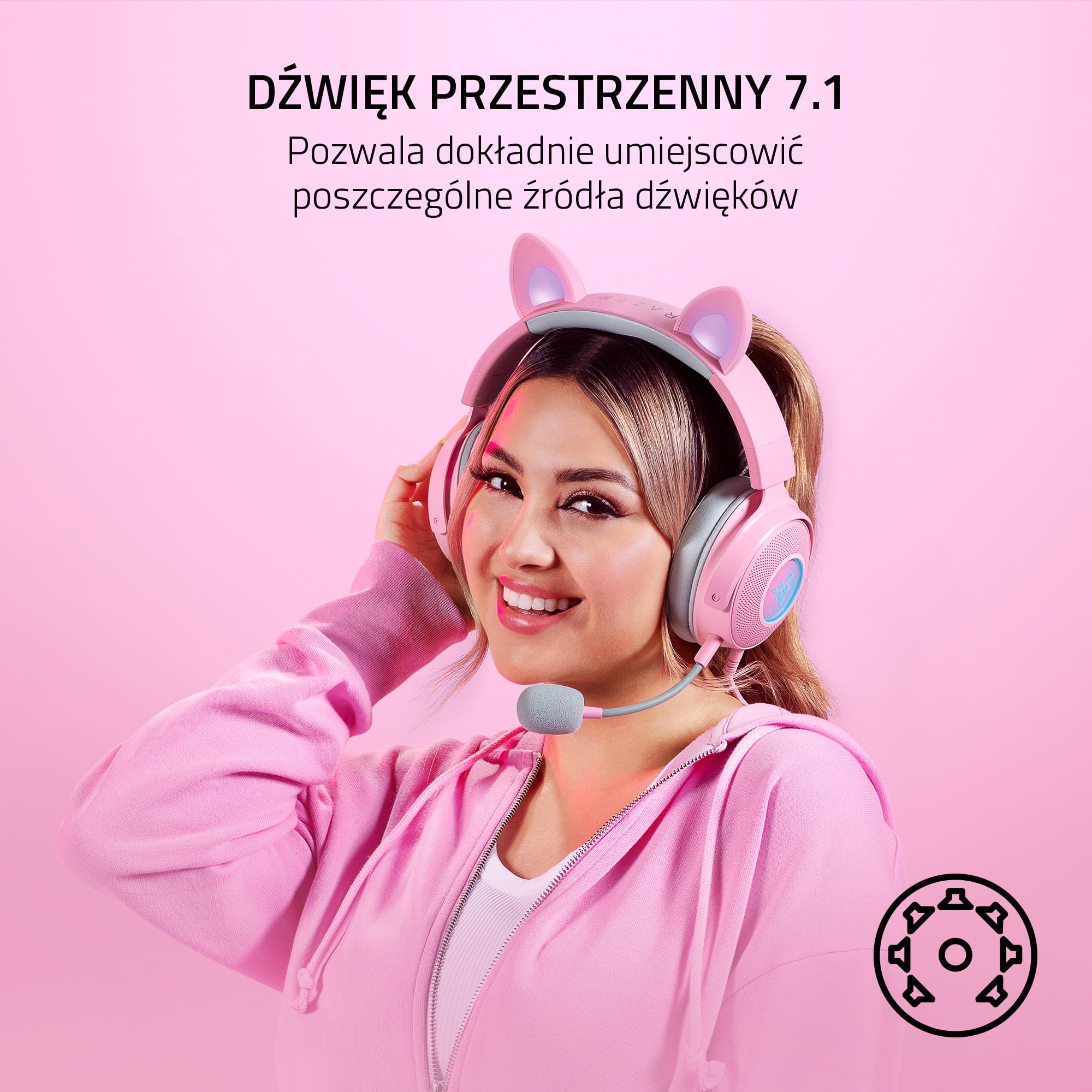 Razer Kraken Kitty V2 Pro - przewodowy zestaw słuchawkowy